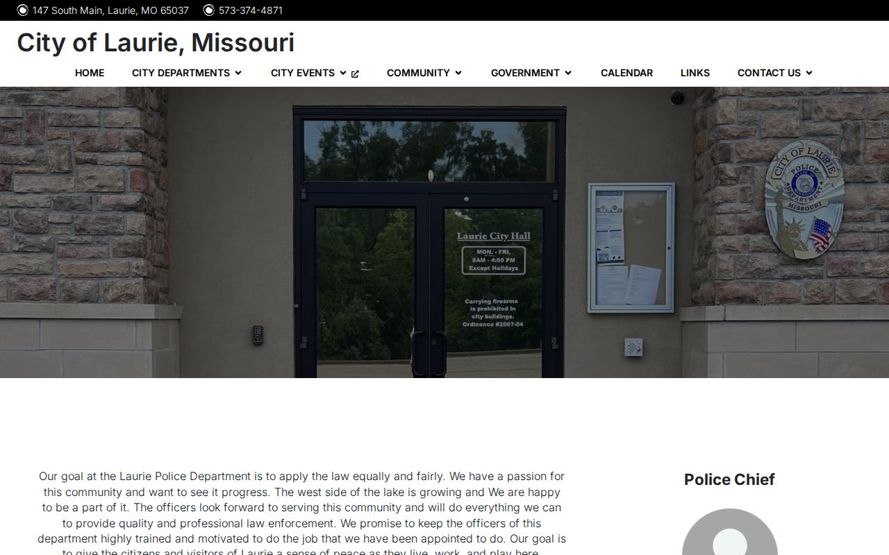 Laurie Police Department source for Morgan County criminal history records