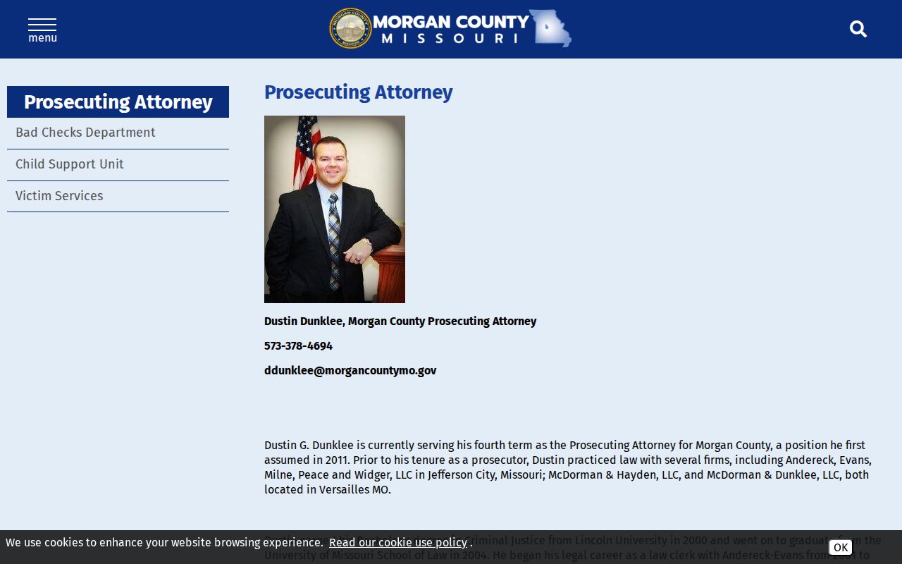 Morgan County criminal court cases Prosecuting Attorney office